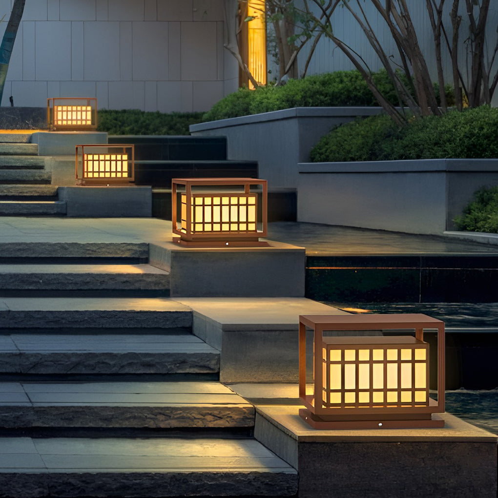 CHATHAM SQUARE LED OUTDOOR PILLAR LIGHTING WITH WATER-RESISTANT DESIGN