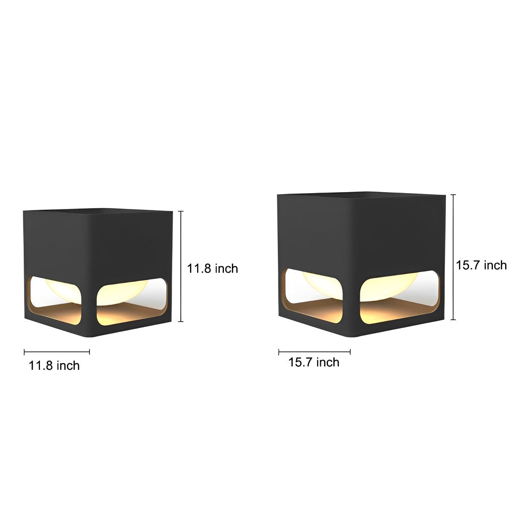 WINDSOR BLACK SQUARE OUTDOOR LED PLANTER LIGHTS
