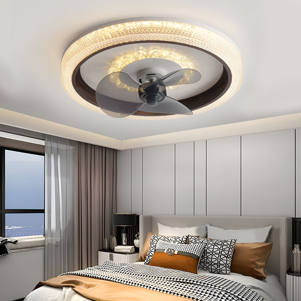 WINTHORPE CIRCULAR LED CEILING FAN WITH VARIABLE BRIGHTNESS AND 360° ROTATION