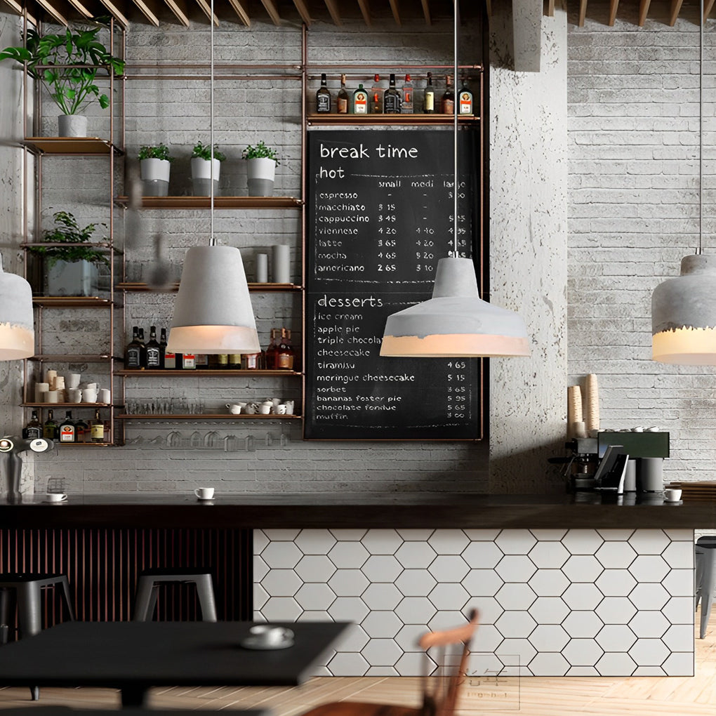 WINTHROP CIRCULAR RESIN CEMENT PENDANT LUMINAIRE
