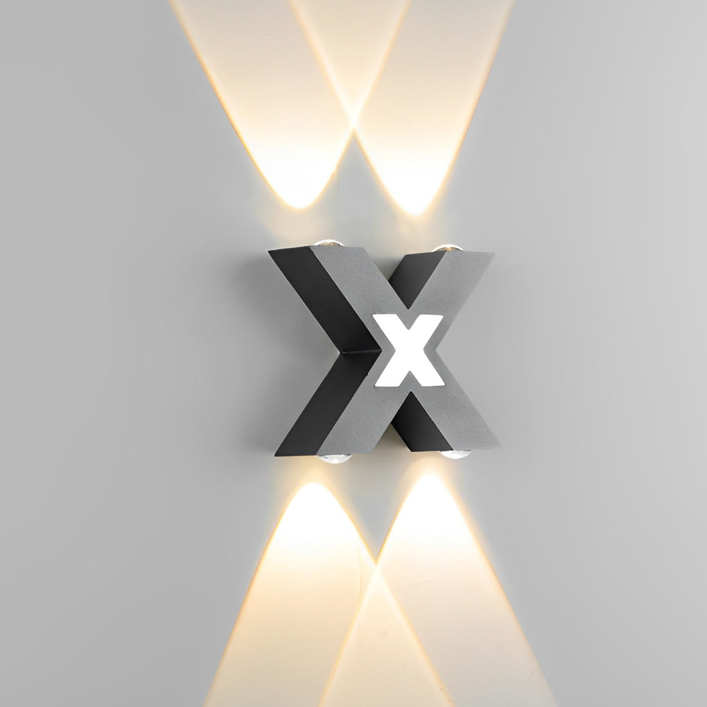 RAVENHURST MODERN X-SHAPED OUTDOOR LED WALL LIGHTING