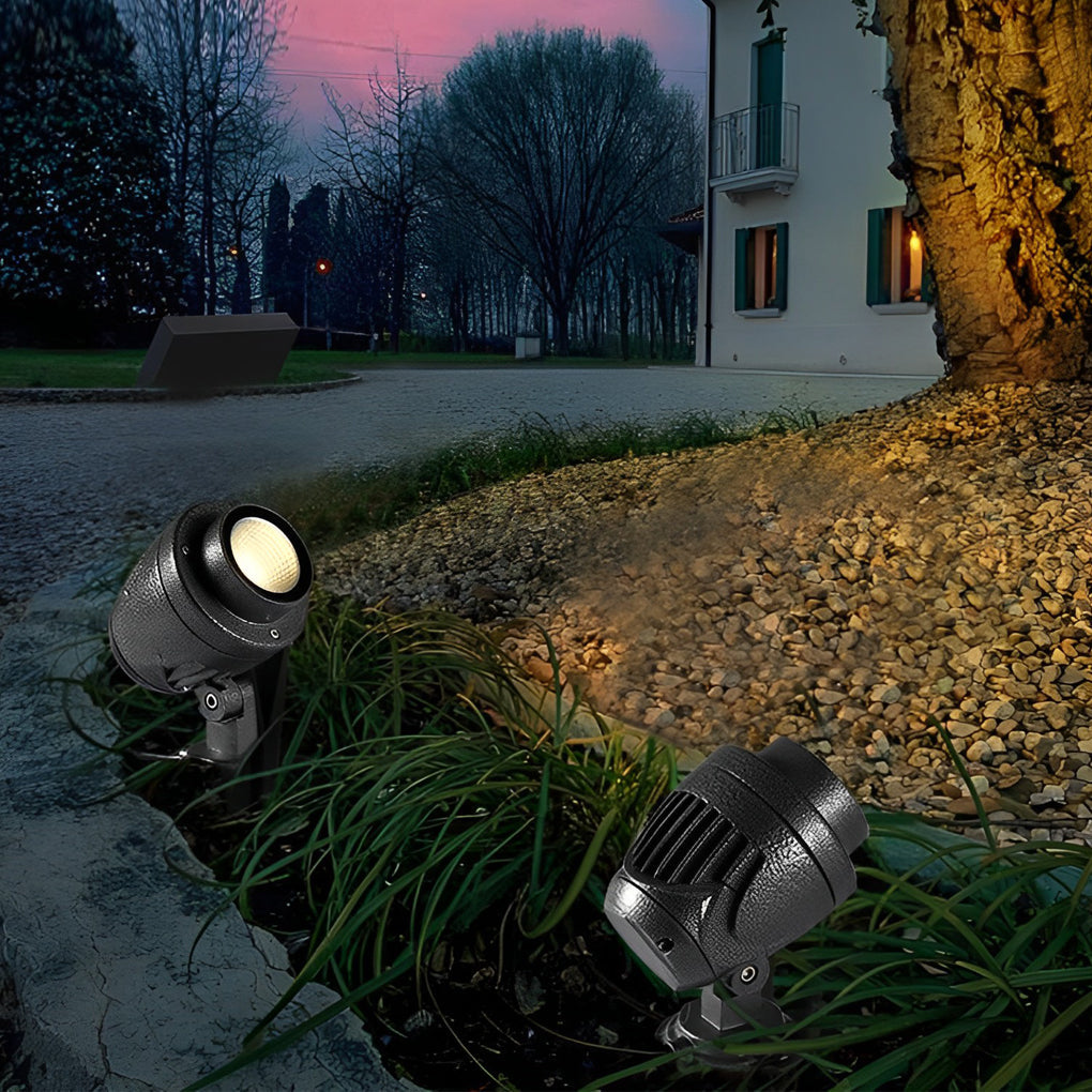 WINDSOR CIRCLE OUTDOOR LUMINAIRE, WATER-RESISTANT ADJUSTABLE SPOTLIGHT FOR LANDSCAPING
