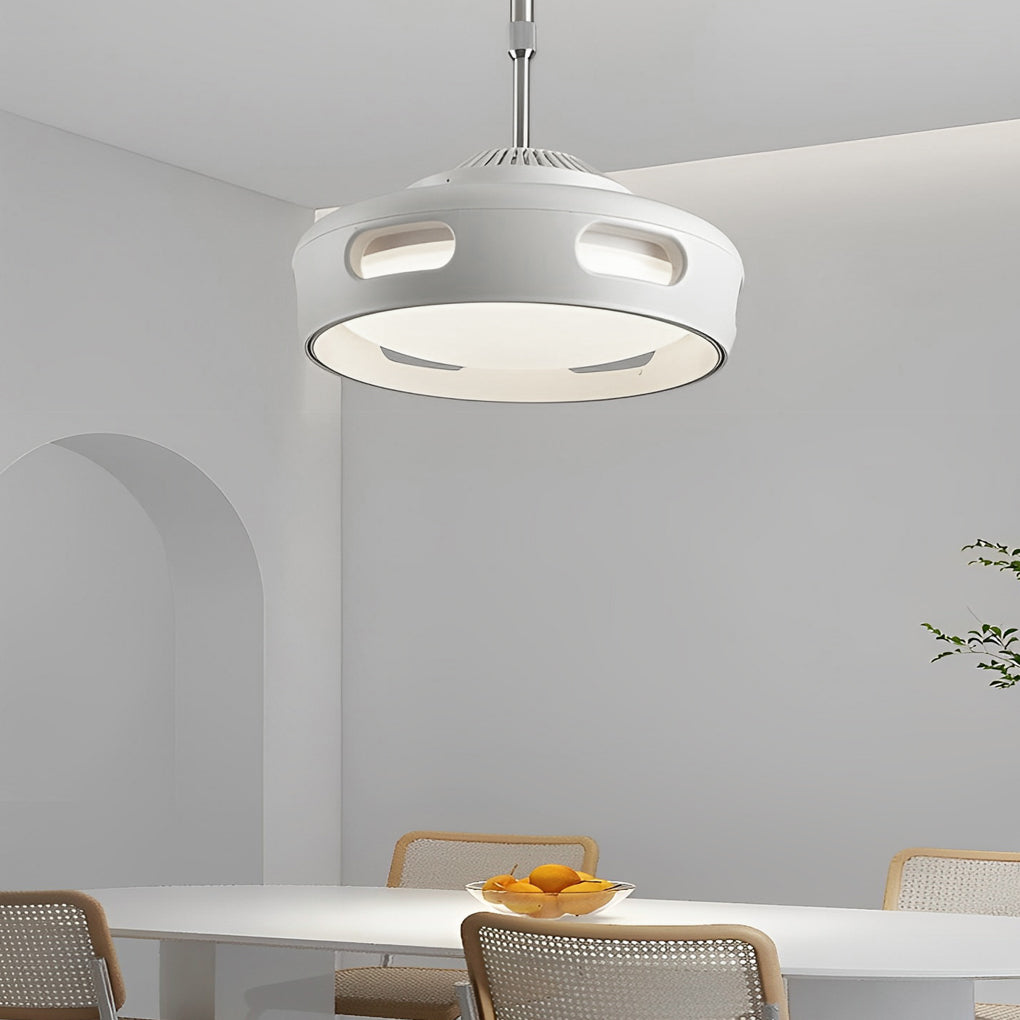 WINTHORPE WHISPERING AIR BLADLESS CEILING FAN WITH ADJUSTABLE DIMMING