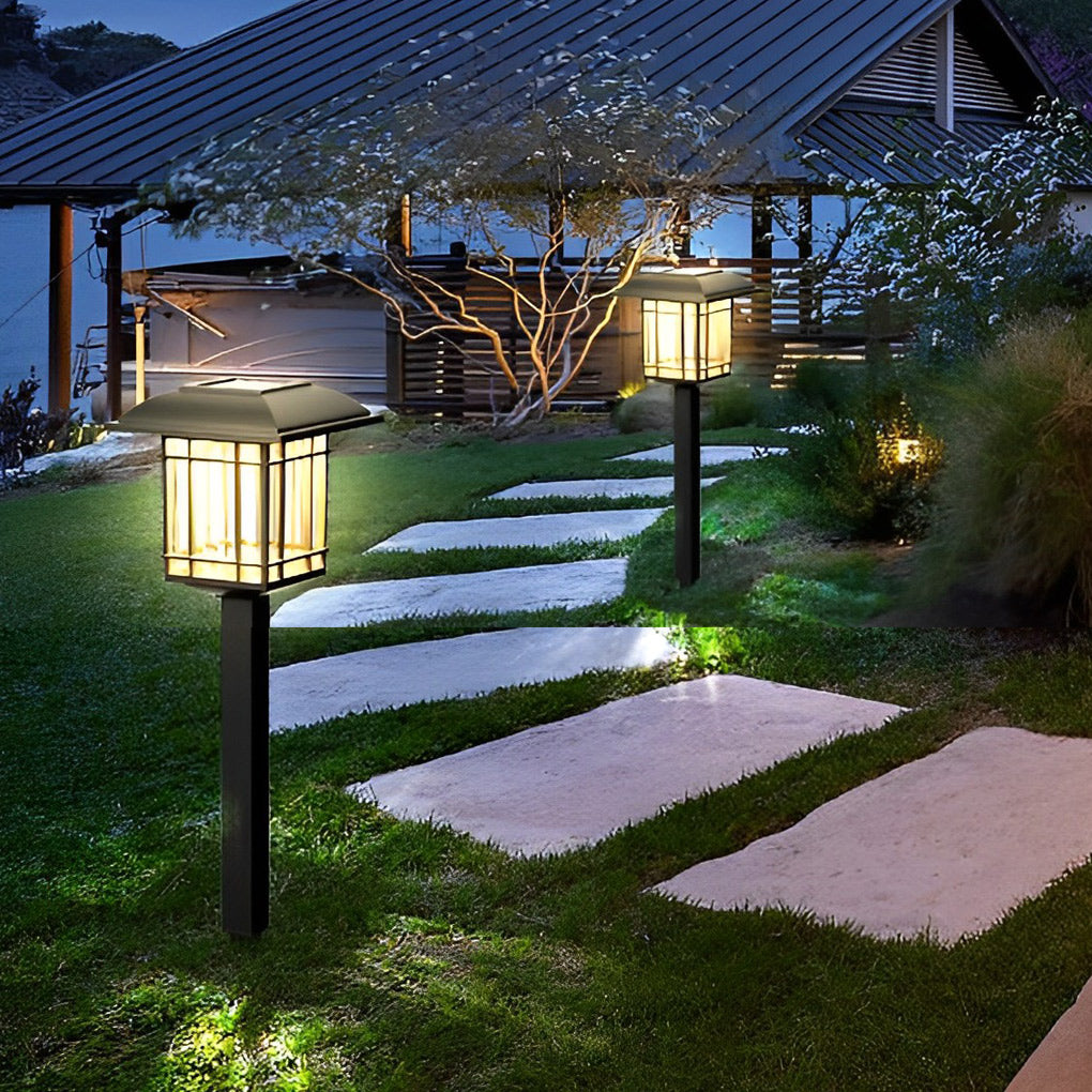 WINDSOR SOLAR SQUARE GARDEN ILLUMINATORS, WEATHER-RESISTANT OUTDOOR LANTERNS