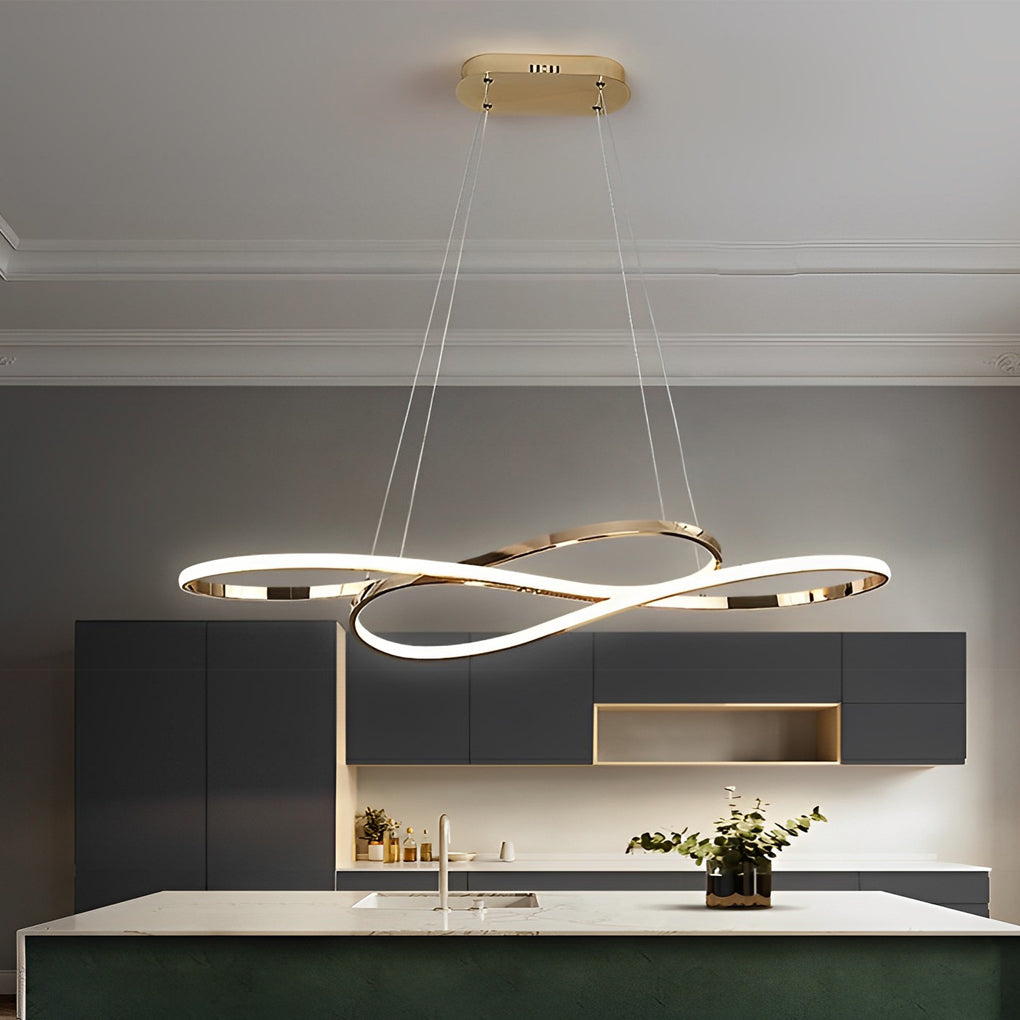 WINDSOR WAVED 8-LOOP DIMMABLE LED CHANDELIER