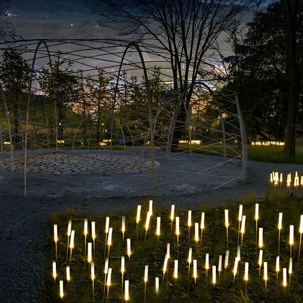 WILLOUGHBY FROSTED ACRYLIC GARDEN LANTERNS SET"  
2. "BRAMBLETON WATERPROOF OUTDOOR REED LIGHTING COLLECTION"  
3. "CAVENDISH ACRYLIC STICK LUMINAIRE FOR LANDSCAPING"  
4. "HASTINGS FROSTED GLOWING STICKS FOR EXTERIOR ILLUMINATION"  
5. "SOMERSET RAIN-RES