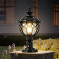 CHARLESTON BLOOM WATERPROOF PILLAR LIGHT WITH COGNAC GLASS