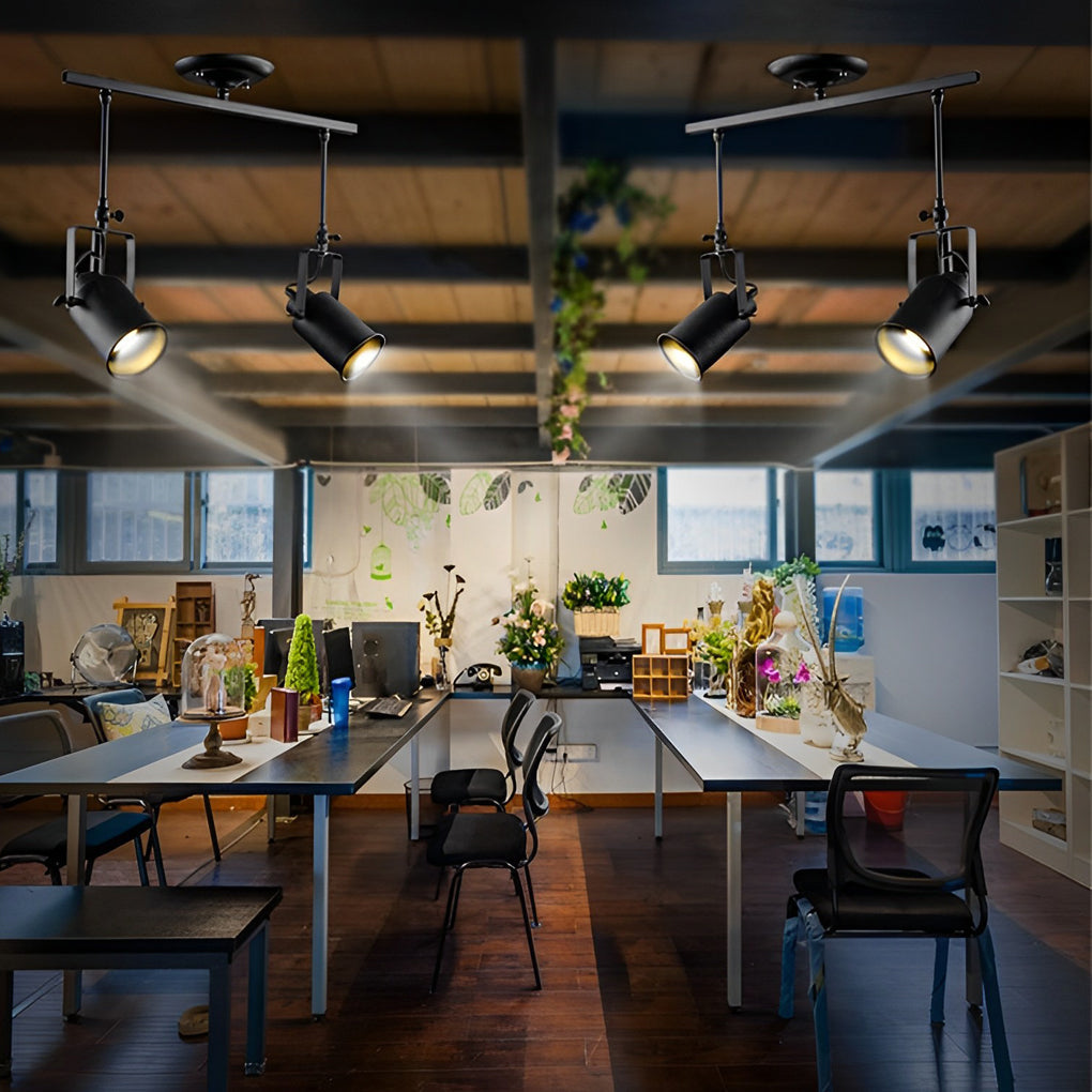 BRIDGEMAN ADJUSTABLE IRON SPOTLIGHTS WITH VINTAGE LED ILLUMINATION