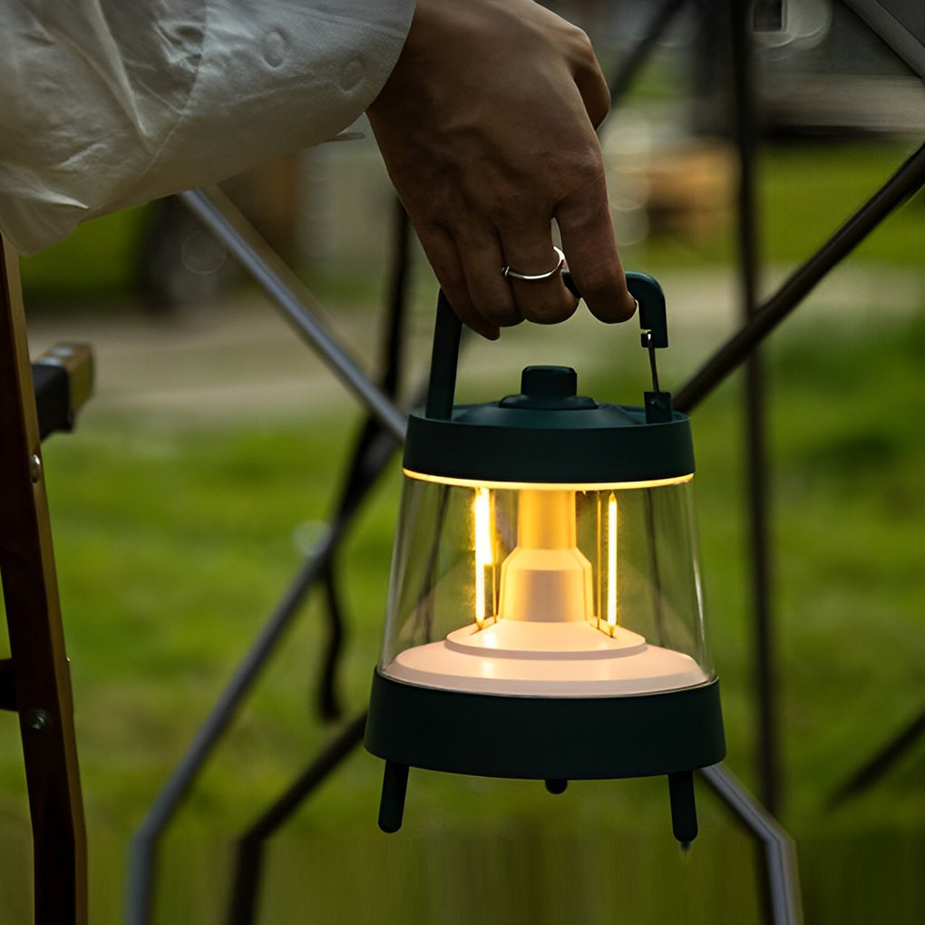 WINDSOR GREEN LED CAMPING LANTERN WITH DIMMABLE FUNCTIONALITY AND WATERPROOF DESIGN