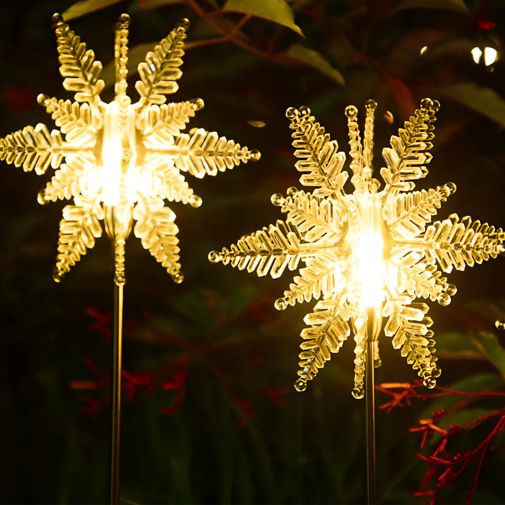 WINTERTON POLYMER SNOWFLAKE GARDEN ILLUMINATORS - SET OF TWO FOR ENCHANTING OUTDOOR DISPLAY