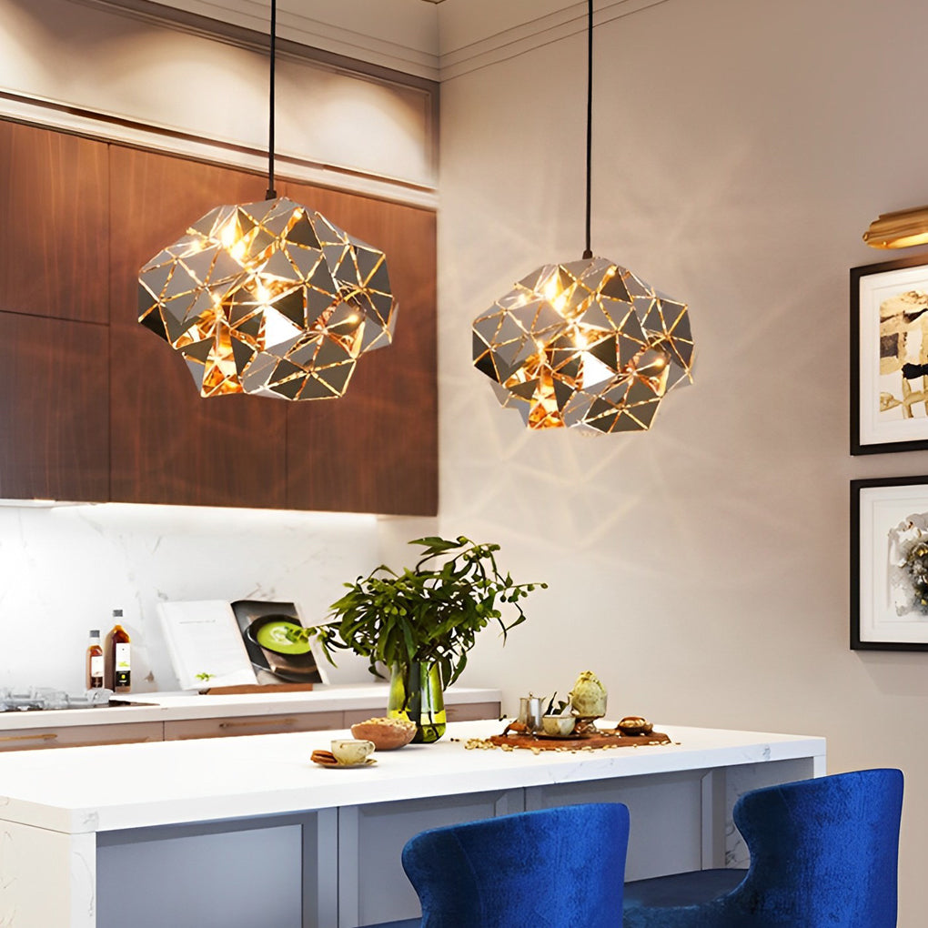 WINTHORPE STAINLESS STEEL SCULPTURAL HANGING LIGHT
