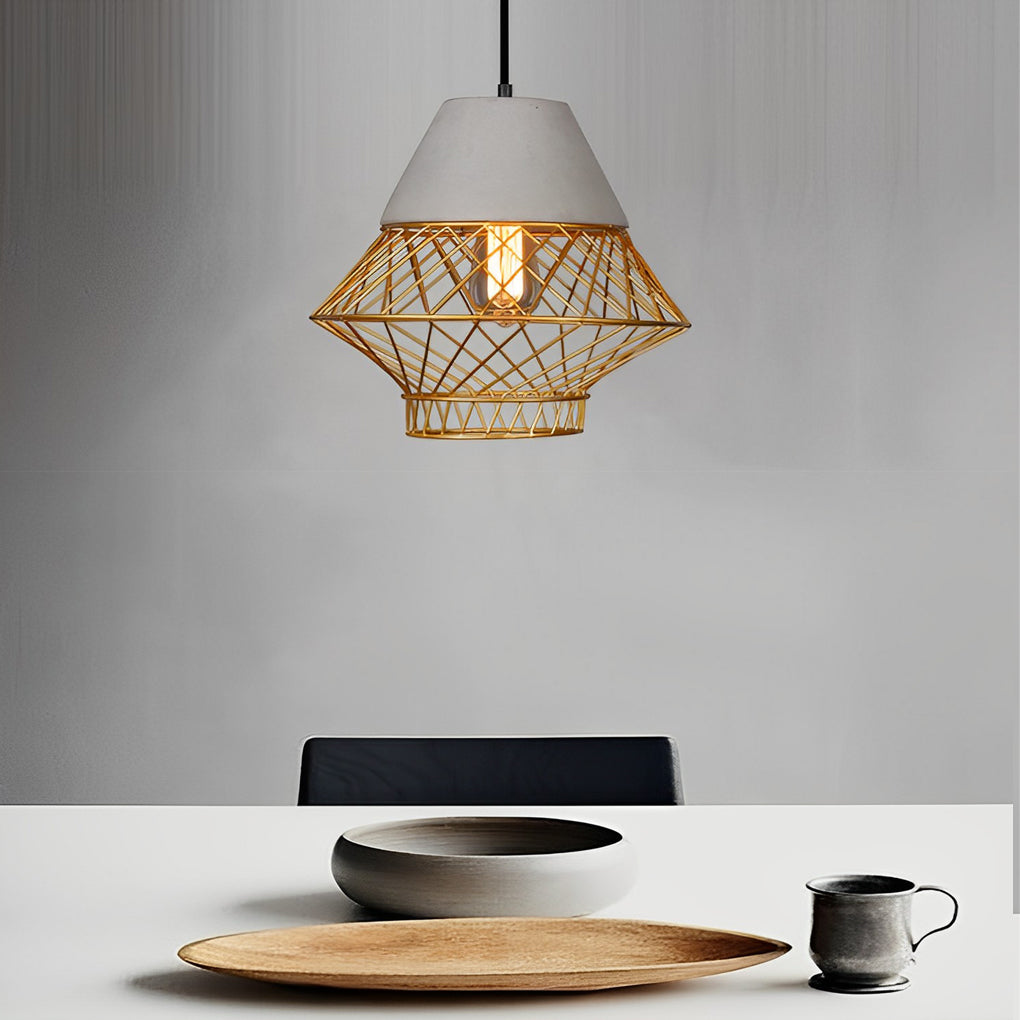 THORNBURY CEMENT-CLAD INDUSTRIAL PENDANT LAMP FOR KITCHEN ISLAND