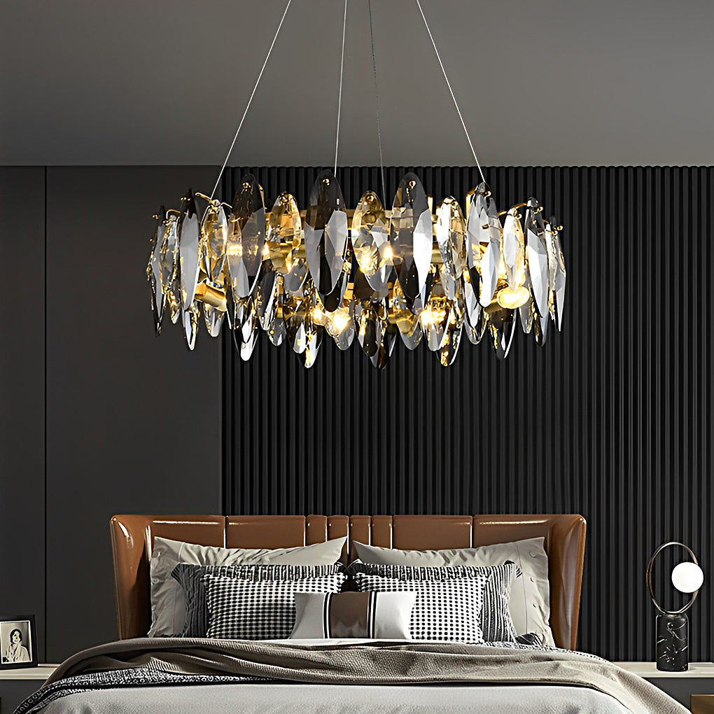 WINDSOR SMOKY CRYSTAL OVAL CHANDELIER