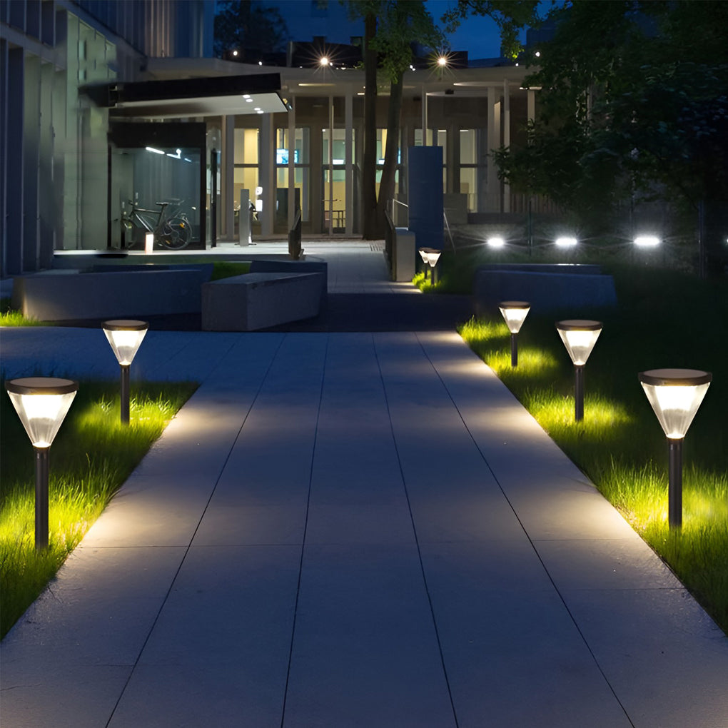WINDSOR SOLAR TAPERED GLOW PATH LANTERN - Contemporary LED Outdoor Illumination