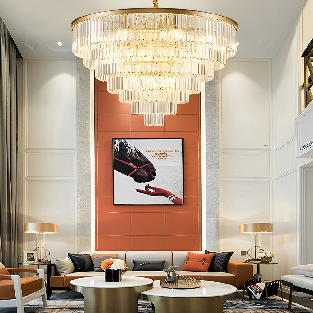 WINTHORPE CRYSTAL LAYERED GLOBE CHANDELIER