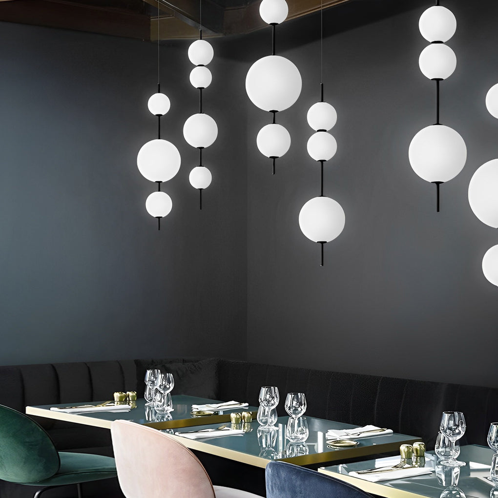 WINTHORPE BUBBLE GLASS PENDANT LIGHTING WITH IRON FRAME