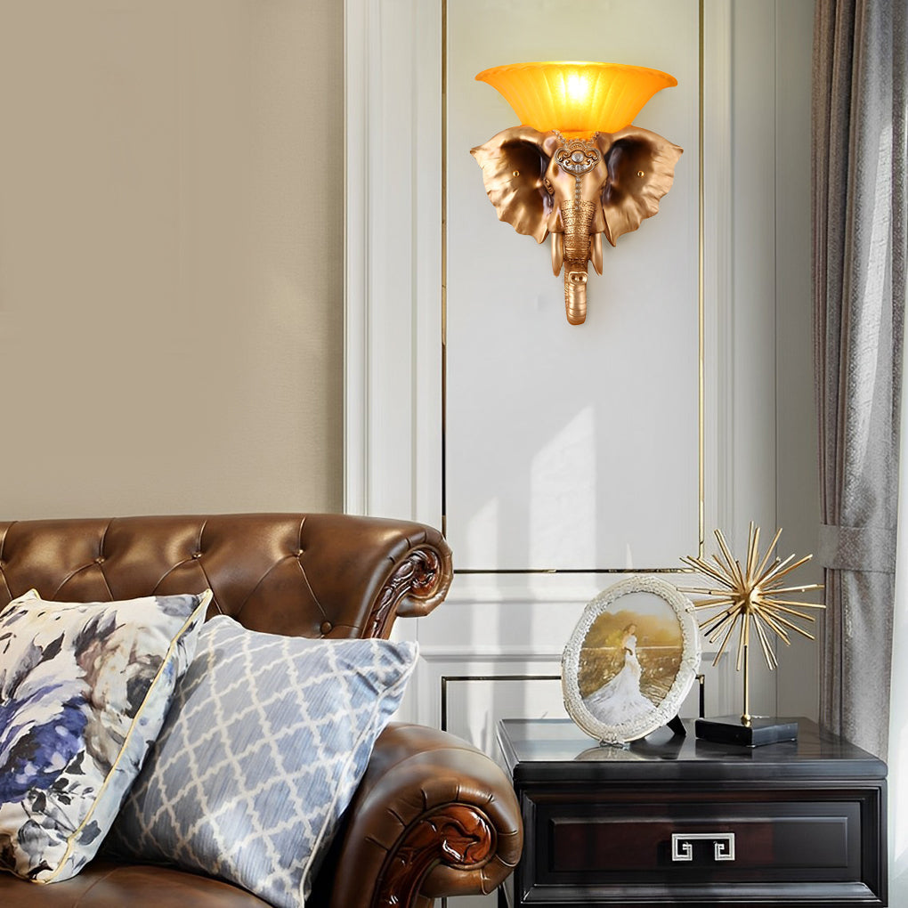 WINDSOR TRUNKED ELEPHANT WALL LANTERN