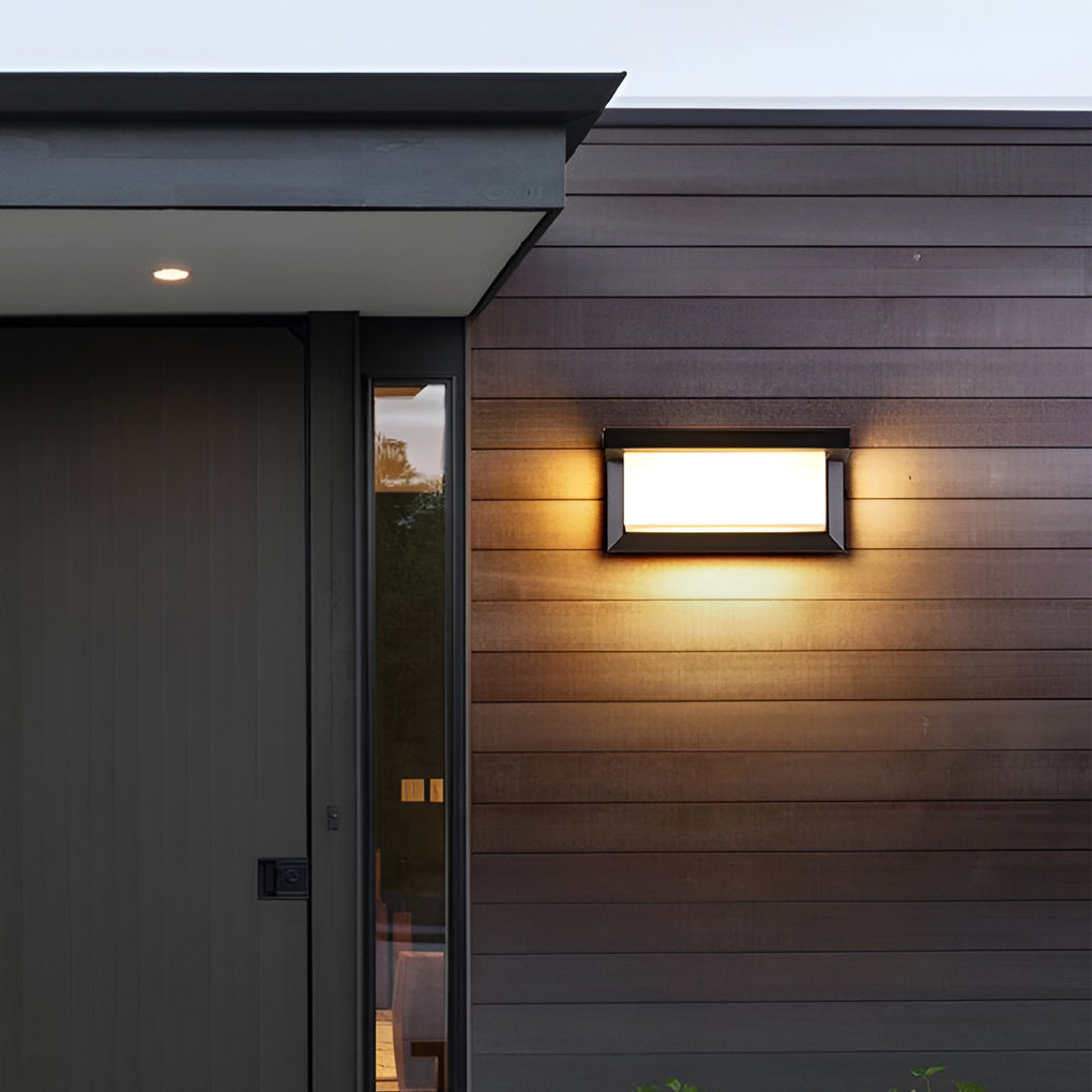WHITBY RECTANGULAR SOLAR SCONCE WITH LIGHT SENSOR