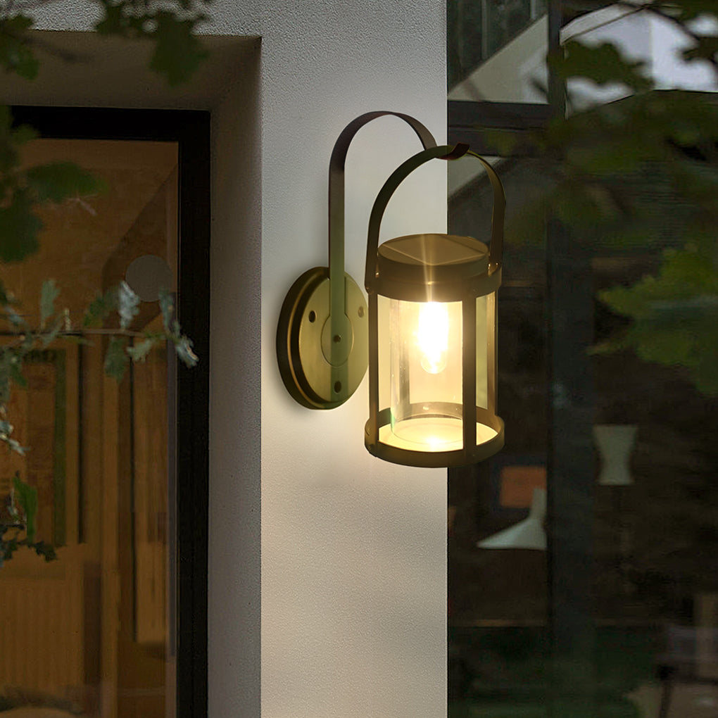 WINTHORPE SOLAR-POWERED WALL LANTERN, MODERN WATER-RESISTANT LED SCONCE