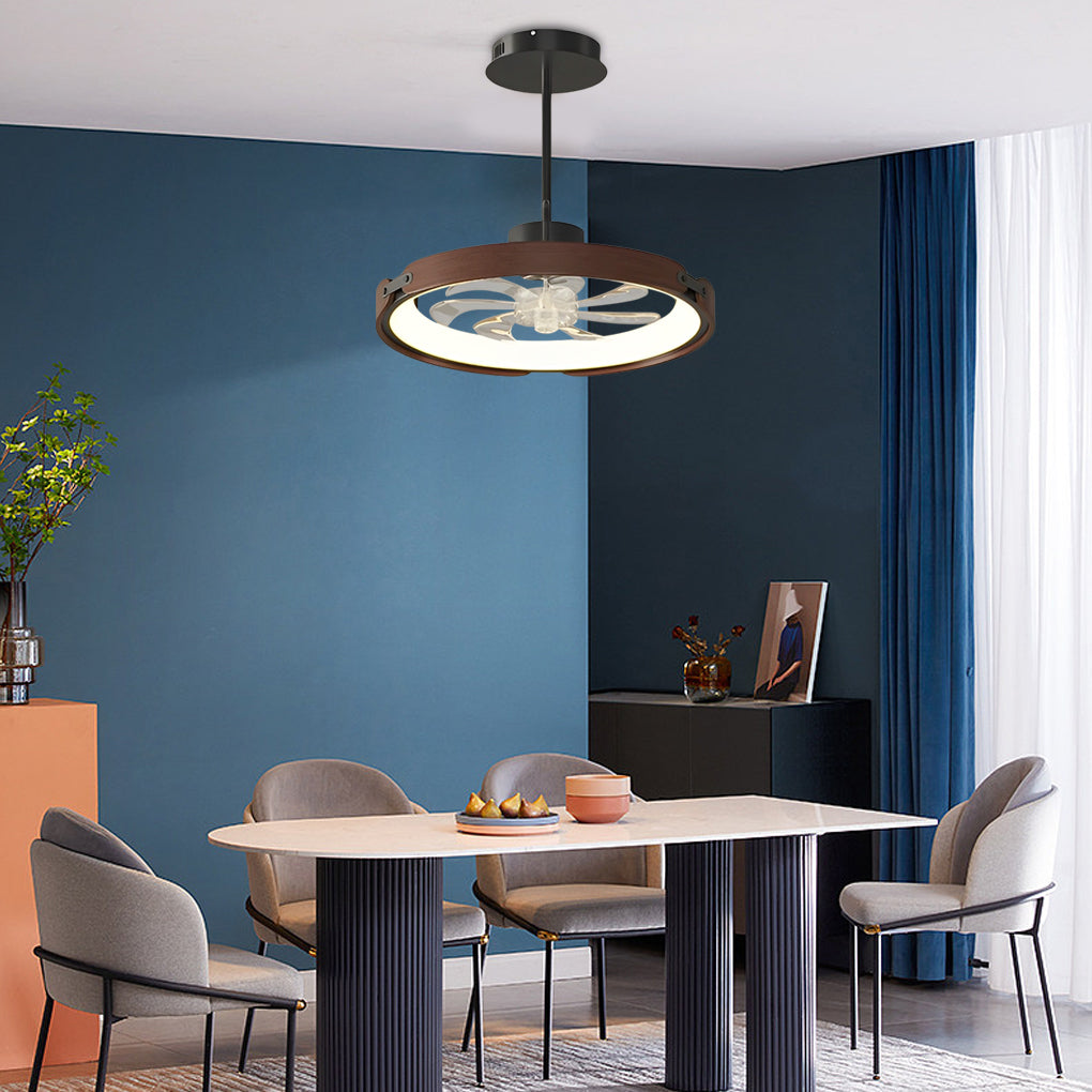 RIVERTON CIRCULAR WOODEN LED CEILING FAN WITH SMART DIMMING CONTROL