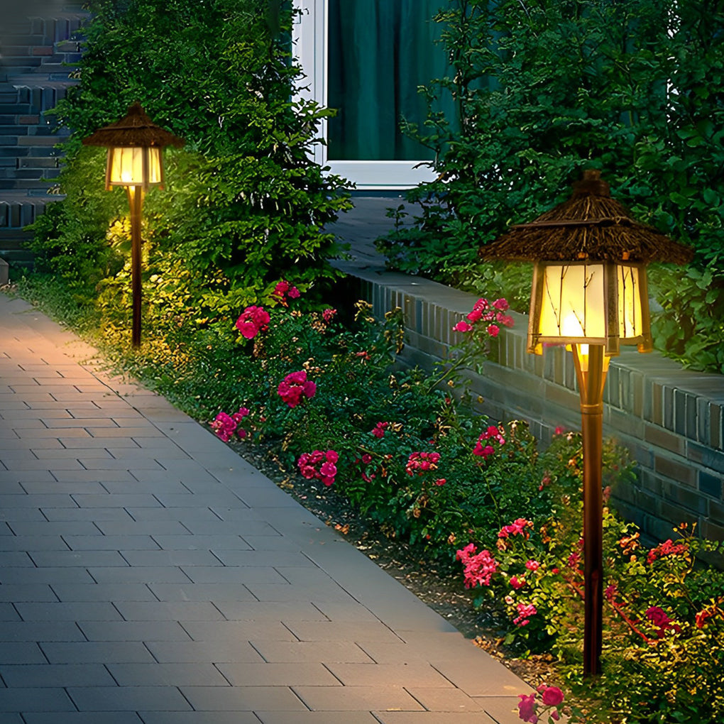 BRAMBLEWICK BAMBOO CANOPY LANTERN - Multifunctional Outdoor Pendant and Post Illumination