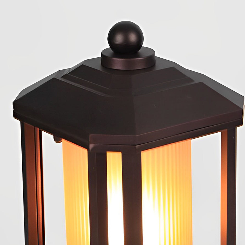 CHARLESTON ROSE GOLD OUTDOOR PILLAR LIGHTING