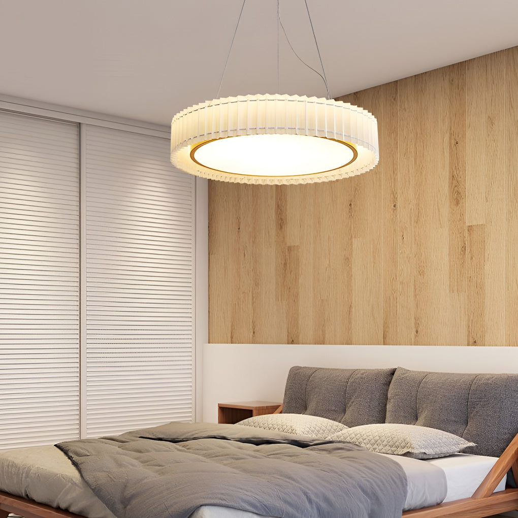 WINDSOR CIRCULAR PLEATED TRIO DIMMER CHANDELIER