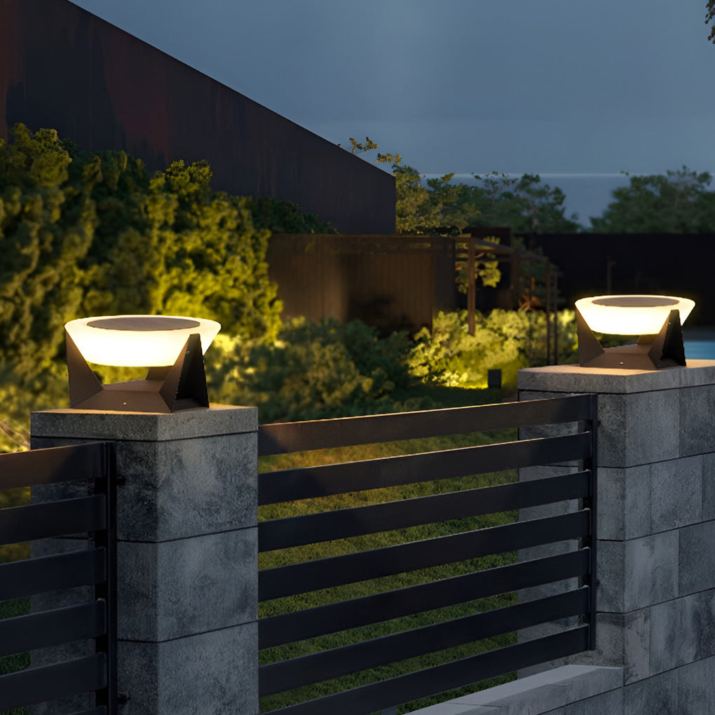 WINTERBOURNE SOLAR-POWERED GRAY PILLAR LIGHTING FOR OUTDOOR SPACES
