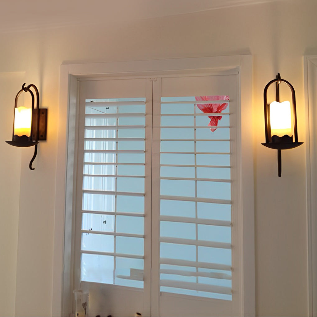 WINTHROPE IRON CANDLESTICK WALL SCONCE WITH LED ILLUMINATION