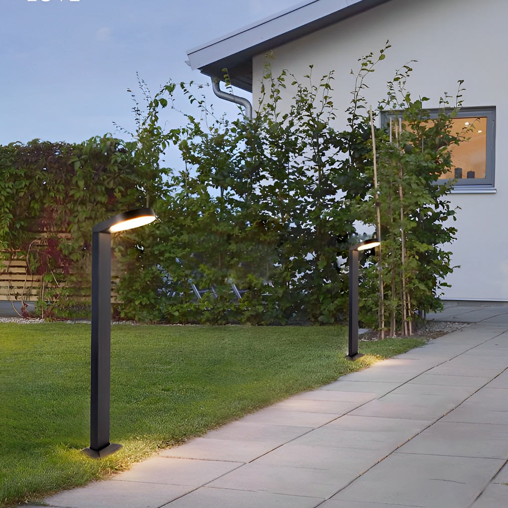 WINDSOR BLACK ALUMINUM GARDEN BEACON, MODERN LED OUTDOOR ILLUMINATION