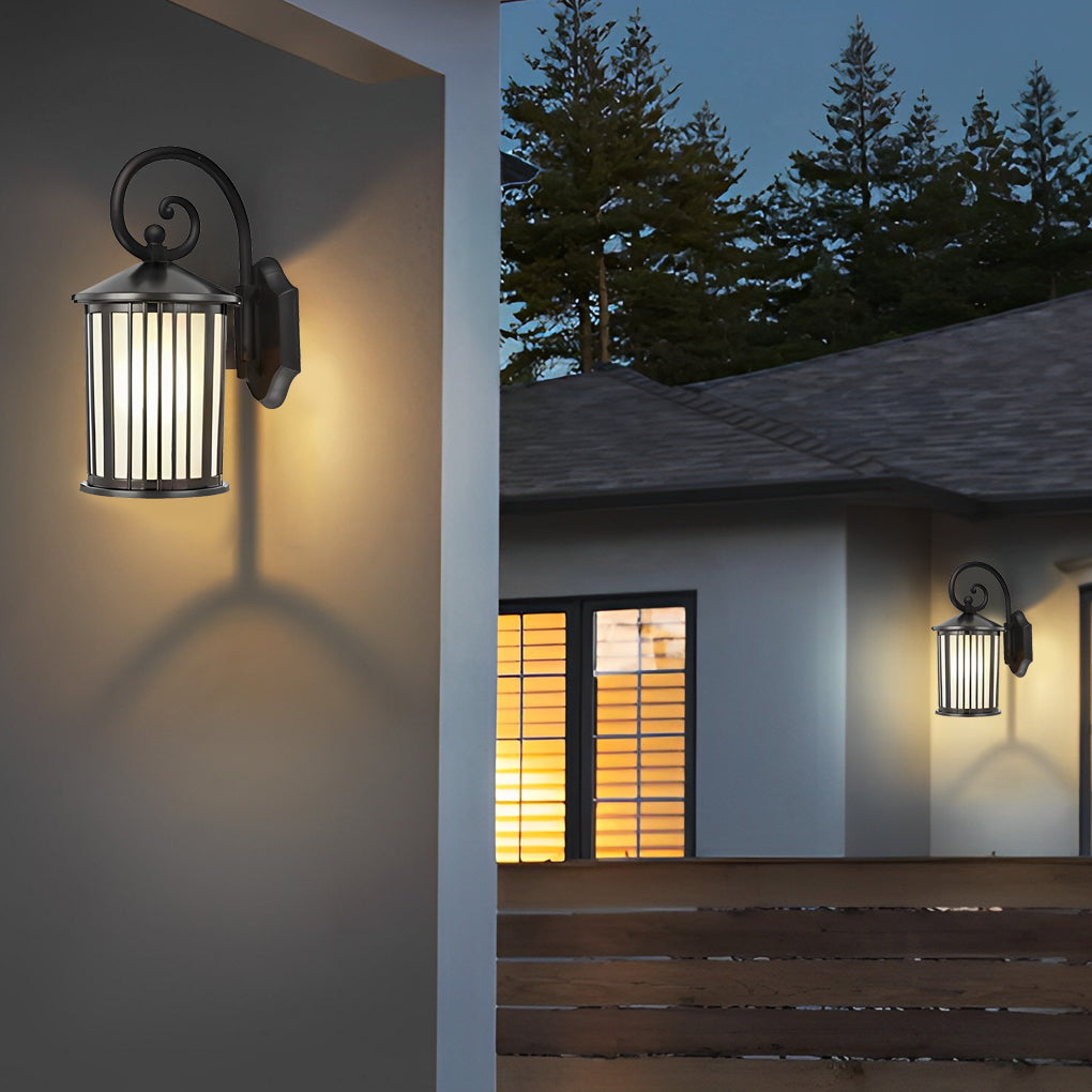 WINTHROP STRIPED GLASS ALUMINUM OUTDOOR WALL SCONCE