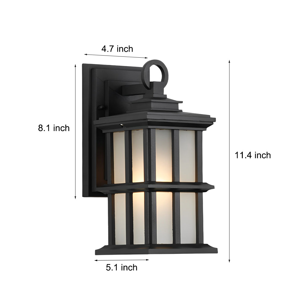 WINDSOR BLACK ALUMINUM OUTDOOR WALL LANTERN