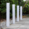 WINDSOR WHITE RAINPROOF SOLAR GARDEN COLUMN LIGHT