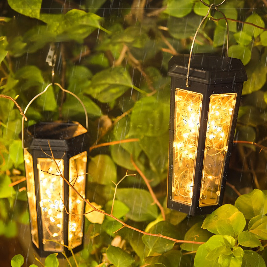 BRAMBLEWOOD HEXAGONAL SOLAR GLOWING GARDEN LIGHTS WITH MOTION DETECTION