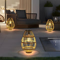 WINCHESTER RATTAN SOLAR GARDEN ILLUMINATOR WITH WATER-RESISTANT DESIGN