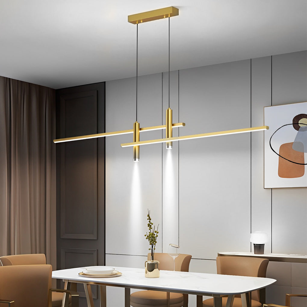 RAVENSCROFT MODERN LED TRILINE CHANDELIER WITH DYNAMIC DIMMING