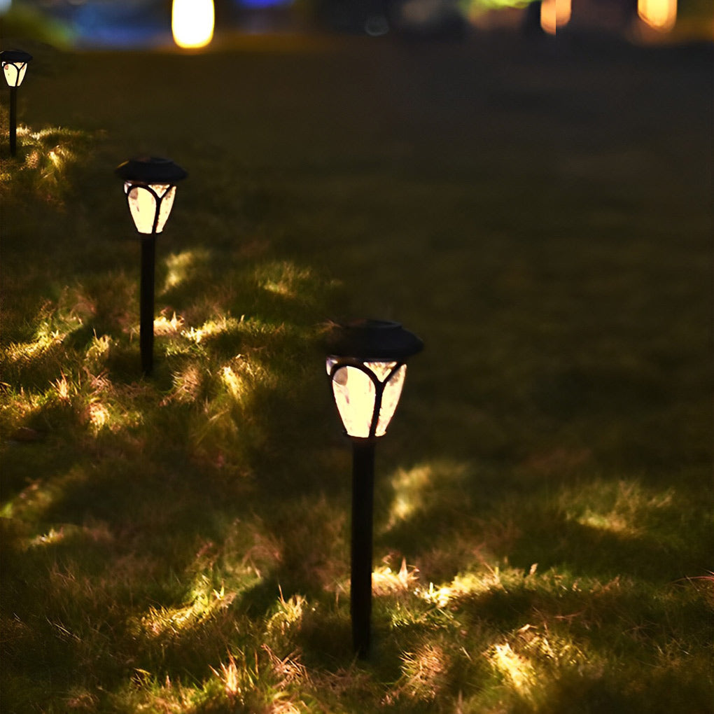 WINDSOR SOLAR GARDEN LANTERNS WITH CHARCOAL HUE GLASS SHADES