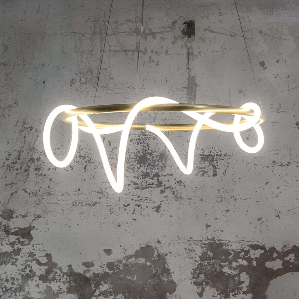 WHITLEY MODERN METAL LED CHANDELIER WITH GLISTENING ACCENTS