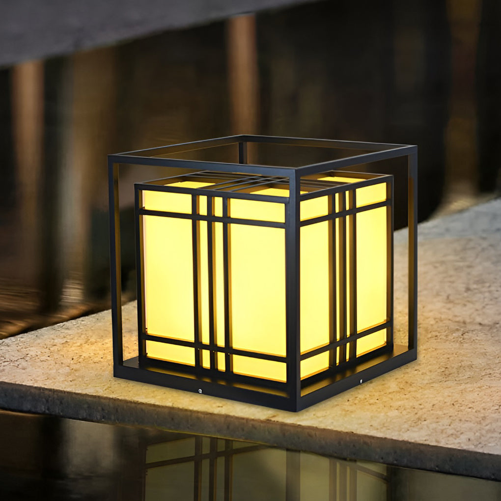 WINDSOR BLACK SQUARE LED OUTDOOR POST LIGHTS WITH WATERPROOF DESIGN