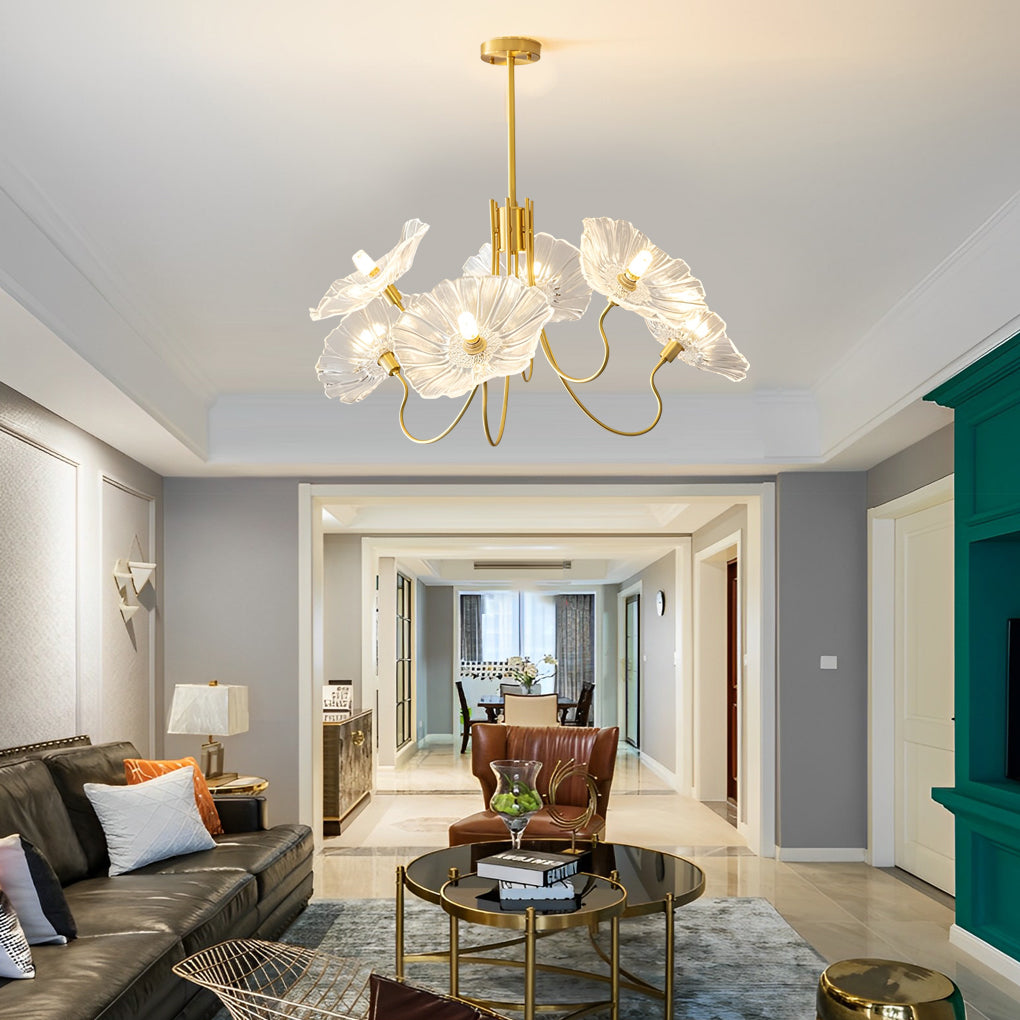 1. **CARTER FLORAL EMBRACE GLASS LANTERN**  
   A modern chandelier featuring delicate flower motifs encased in glass, complemented by copper accents for a touch of warmth.

2. **BRAMBLEWOOD COPPER FLORA CHANDELIER**  
   A minimalist design that showcase
