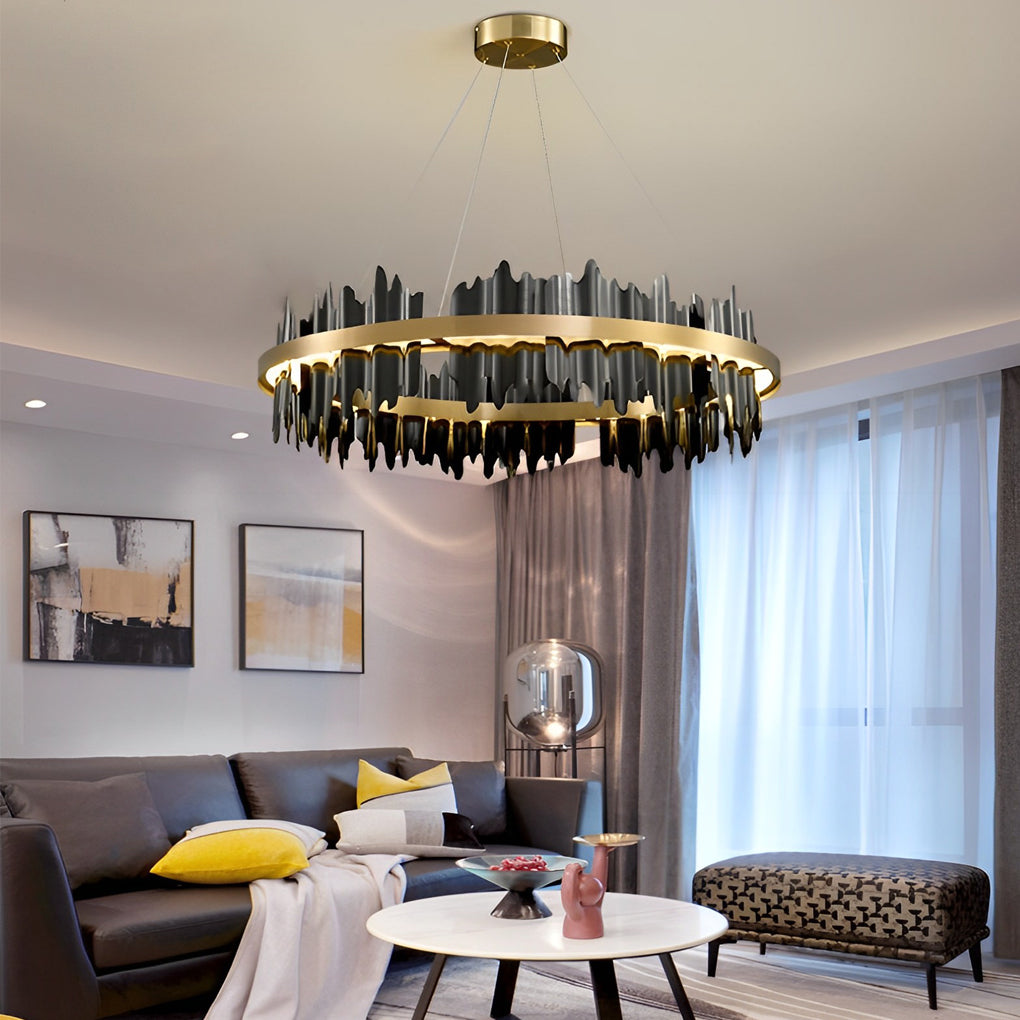 RAVENHURST METAL CIRCLE DIMMING CHANDELIER