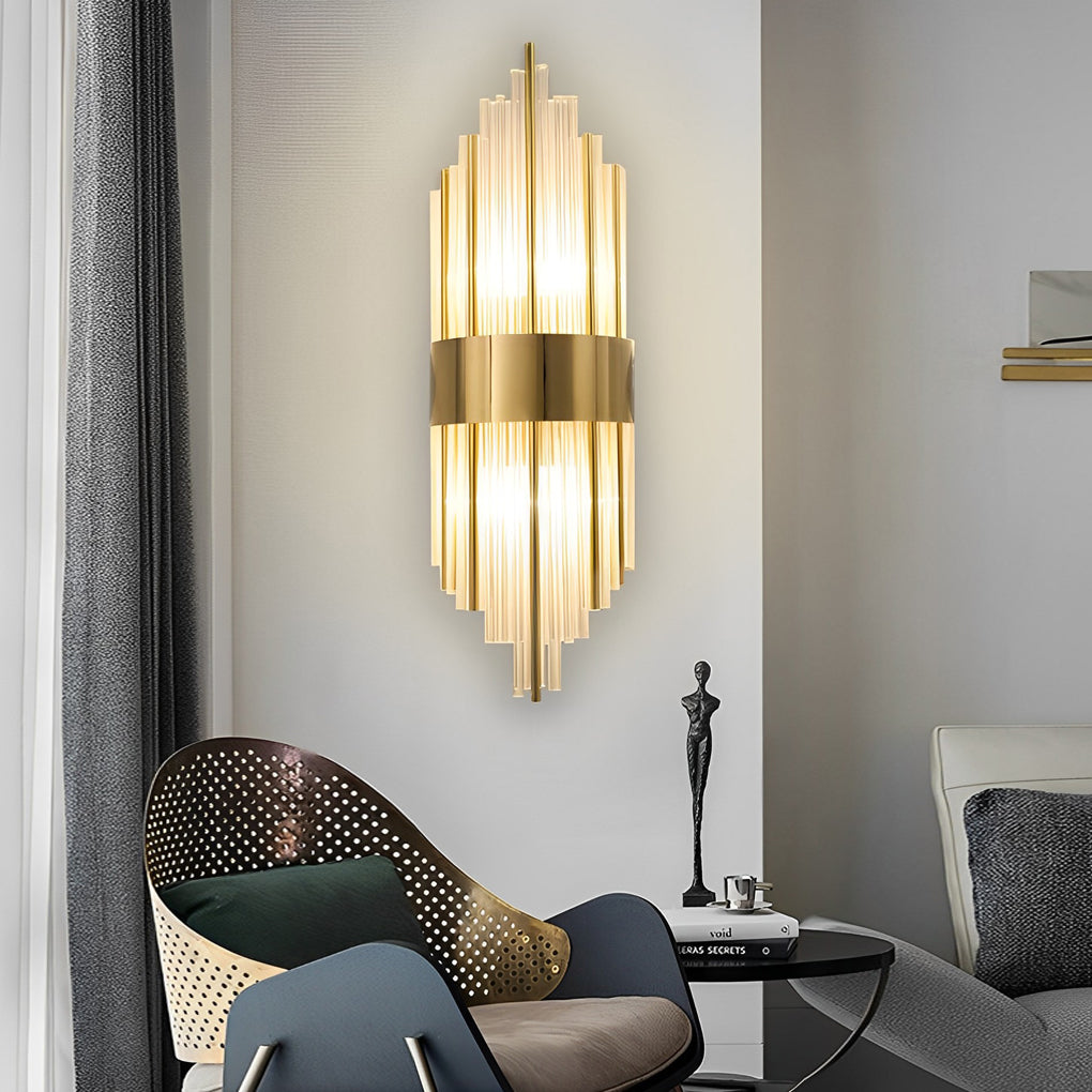 CHARLESTON CRYSTAL TRI-LEVEL DIMMABLE WALL SCONCE