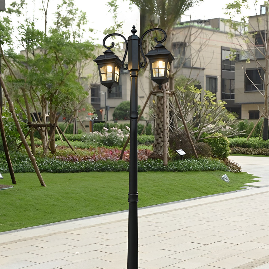 BRIDGEMAN DUAL LANTERN OUTDOOR POLE LIGHTS