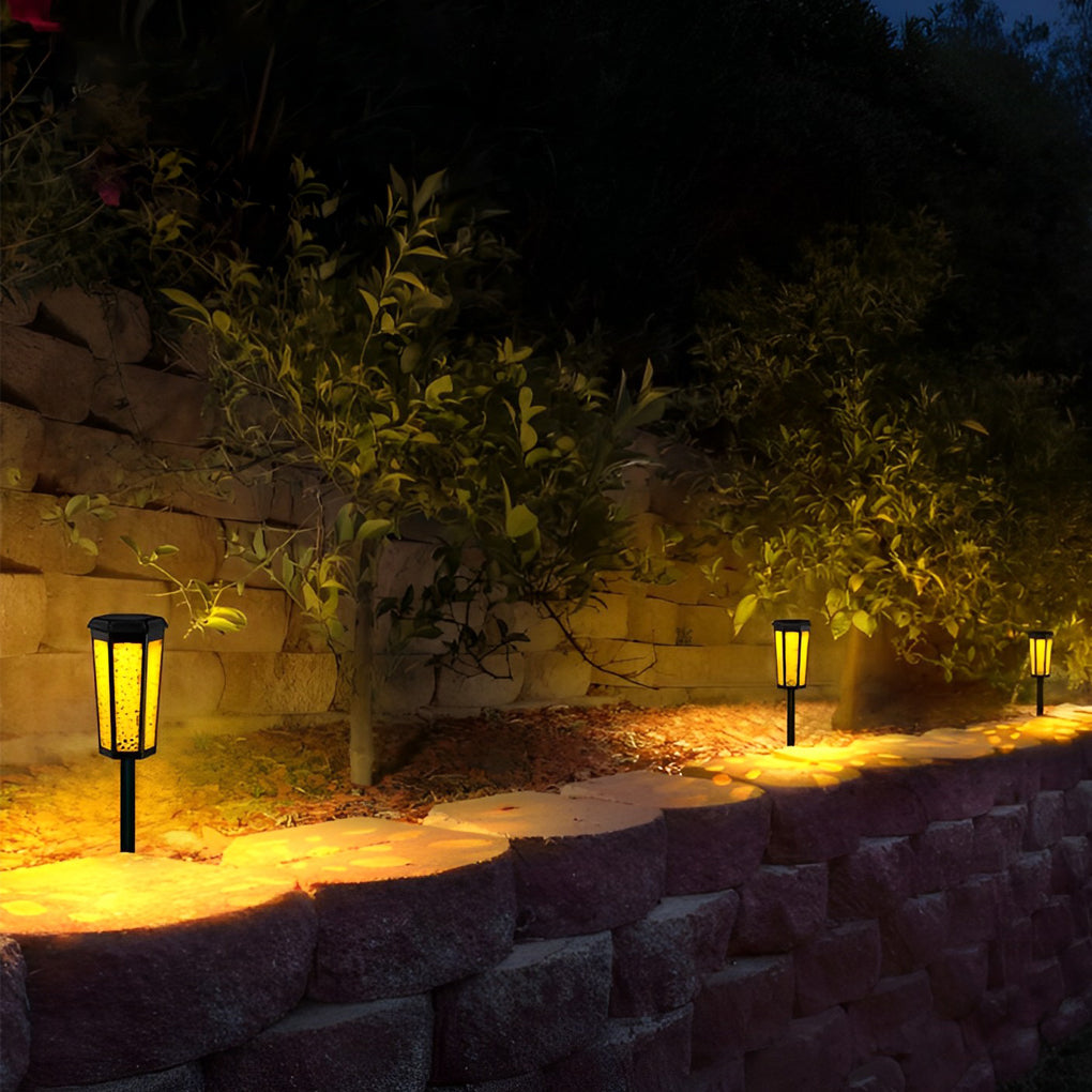 WINTHROP RAINBOW HEXAGON SOLAR GARDEN LANTERN, WEATHERPROOF LANDSCAPE ILLUMINATION