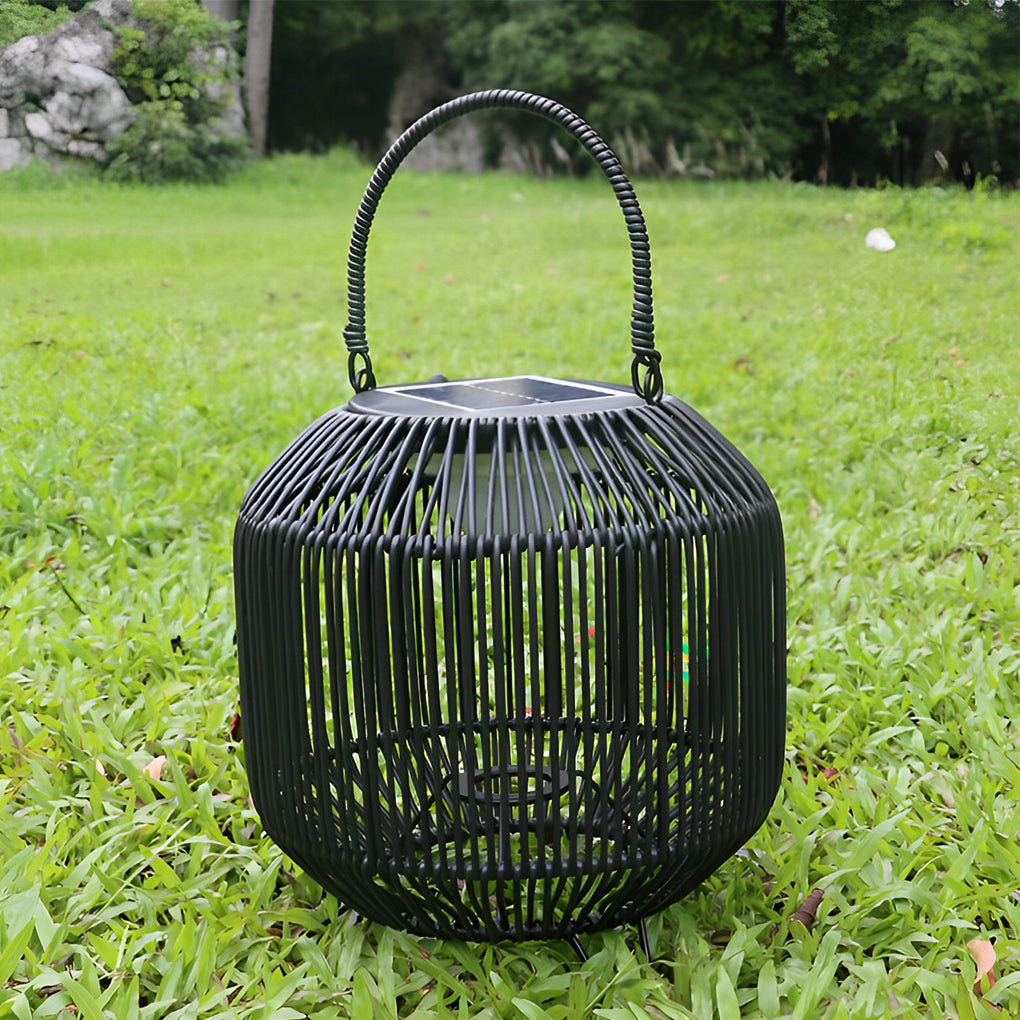 WINTHROP WOVEN SOLAR LANTERN WITH LED GLOW