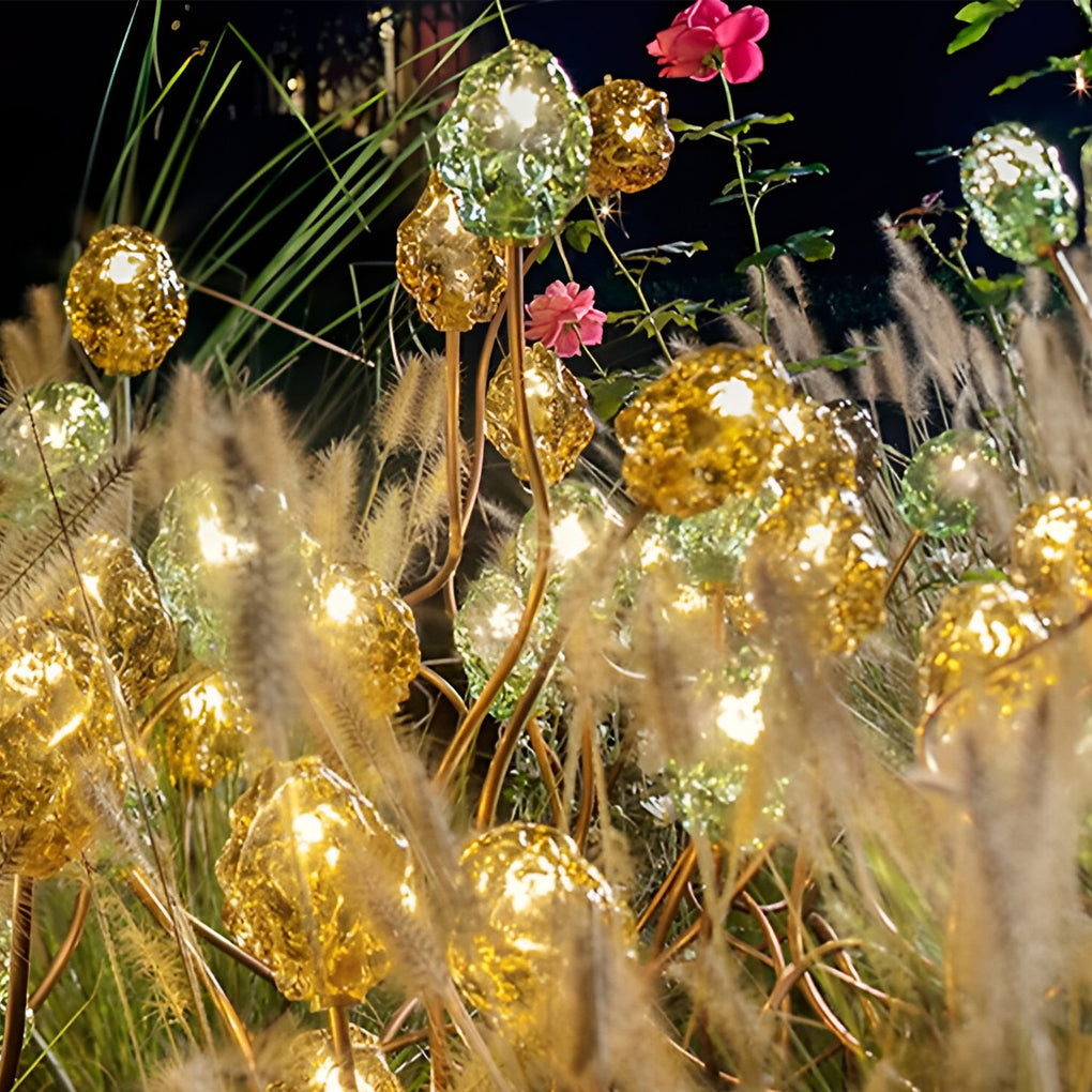 1. **CARMINE VINE LED GARDEN ORBS** – Enchanting apple and grape motifs, these luminous spheres bring a vibrant glow to your outdoor space.

2. **LAVENDER HILL FLORAL GLOW LANTERNS** – Captivating designs featuring fruit-inspired blooms, casting a warm, i