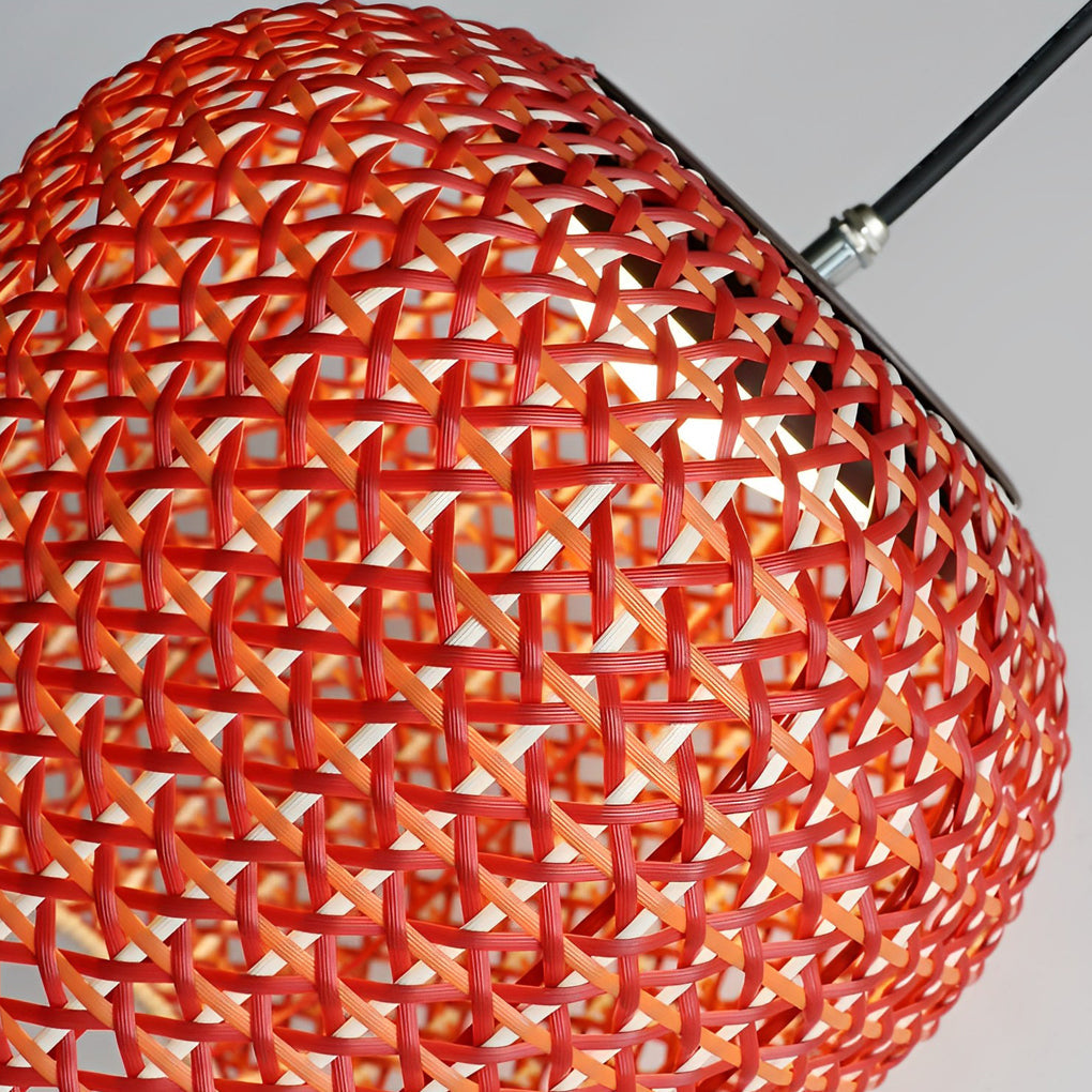 BRAMBLEWICK RED RATTAN LED OUTDOOR LANTERN CHANDELIER