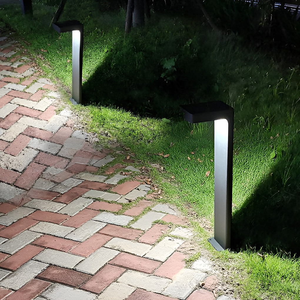 WINDSOR SOLAR GLOW PATH LIGHTS WITH AUTOMATIC DUSK-TO-DAWN SENSOR, CONTEMPORARY LED LANDSCAPE ILLUMINATION