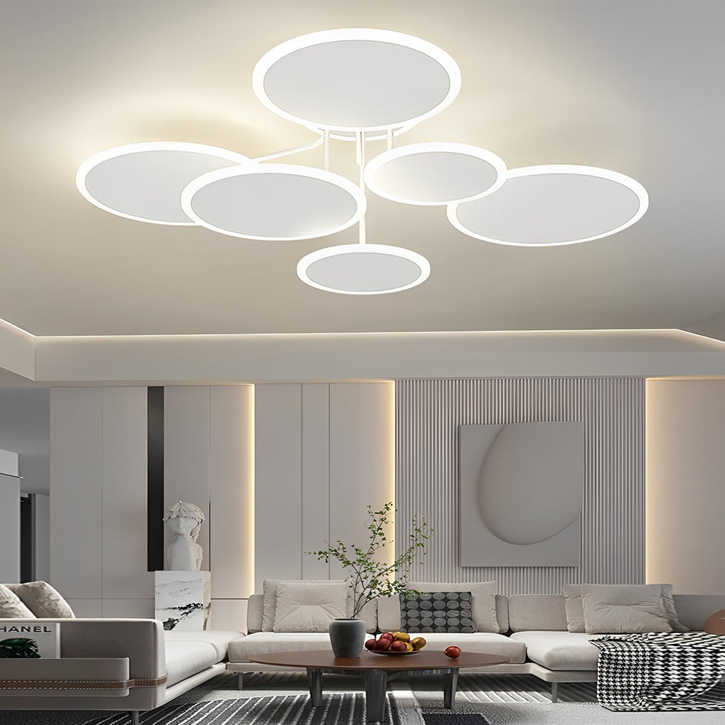 WINSLOW TRIO DIMMERED LED CIRCULAR CEILING LUMINAIRE"  
2. "LAVERTON THREE-TIERED LED ROUND LIGHTING FIXTURE"  
3. "HARTFIELD MATTE WHITE LED TRILOGY CEILING ILLUMINATOR"  
4. "CAVENDISH MODERNIST ROUND DIMMABLE CEILING LIGHT"  
5. "FENWICK TRIPLE ADJUSTA