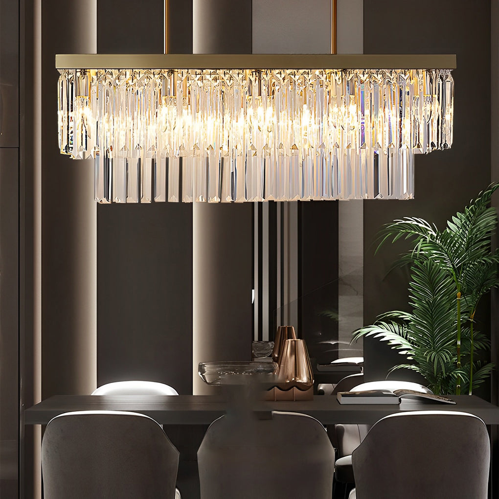WINDSOR CRYSTAL RECTANGULAR DIMMER CHANDELIER